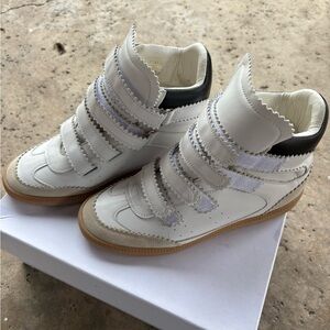 Isabel Marant Bilsy White Sneakers w/ Velcro Straps and Rubber Soles NWT